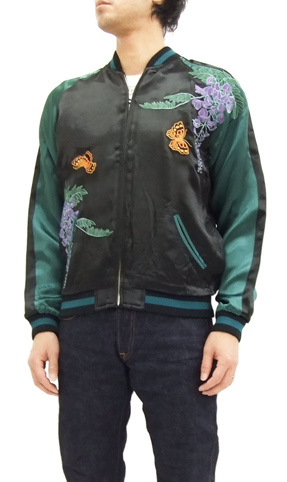 Hanatabi Gakudan Men's Japanese Souvenir Jacket Maiko Sukajan Script SSJ-007