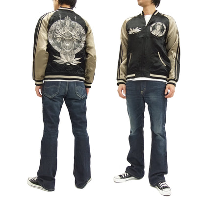 Hanatabi Gakudan Men's Japanese Souvenir Jacket Japanese Buddhism Sukajan Script SSJ-012