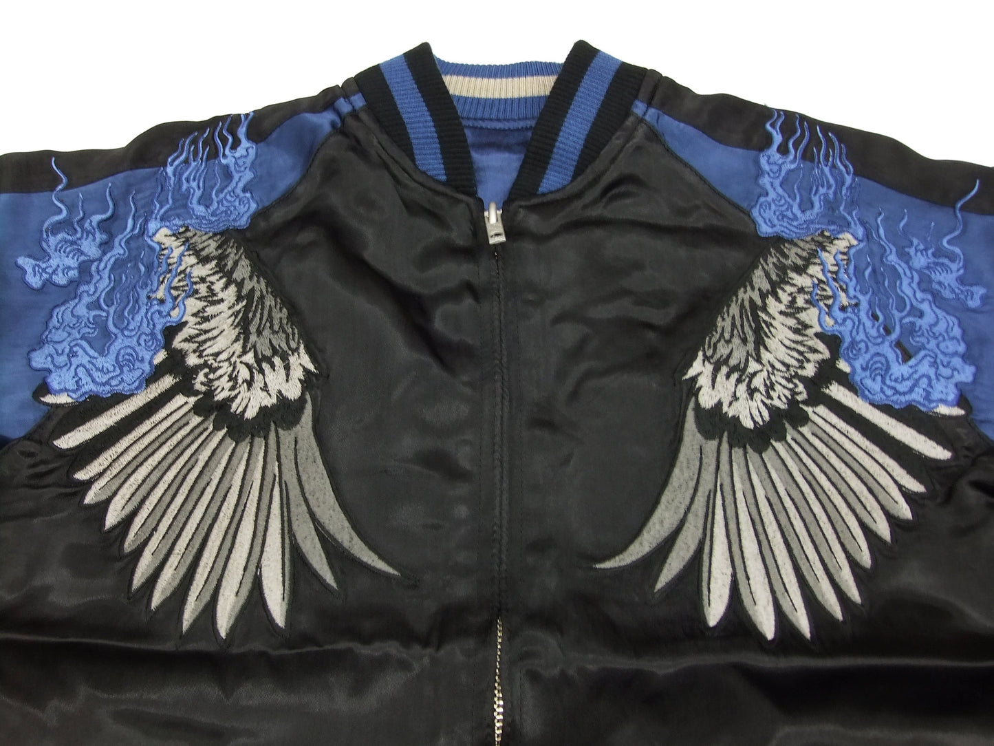 Hanatabi Gakudan Men's Japanese Souvenir Jacket Japanese Raven Sukajan Script SSJ-013