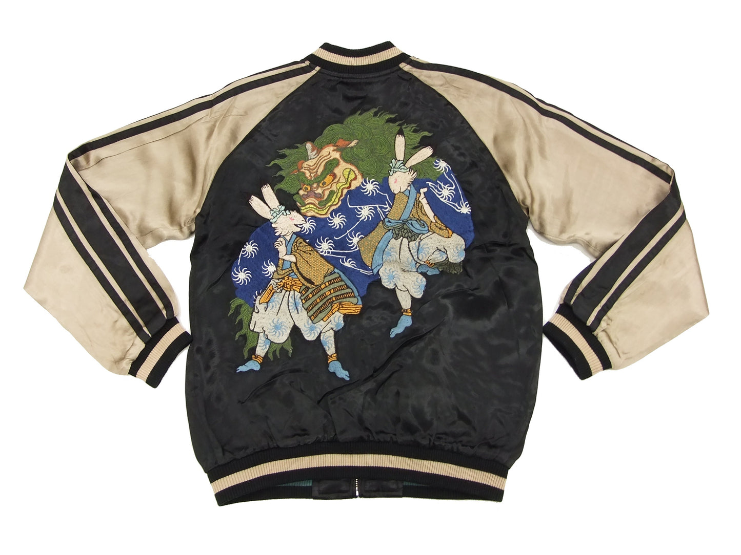 Hanatabi Gakudan Men's Japanese Souvenir Jacket Japanese Lions Dance Sukajan Script SSJ-014