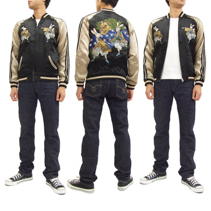 Hanatabi Gakudan Men's Japanese Souvenir Jacket Japanese Lions Dance Sukajan Script SSJ-014