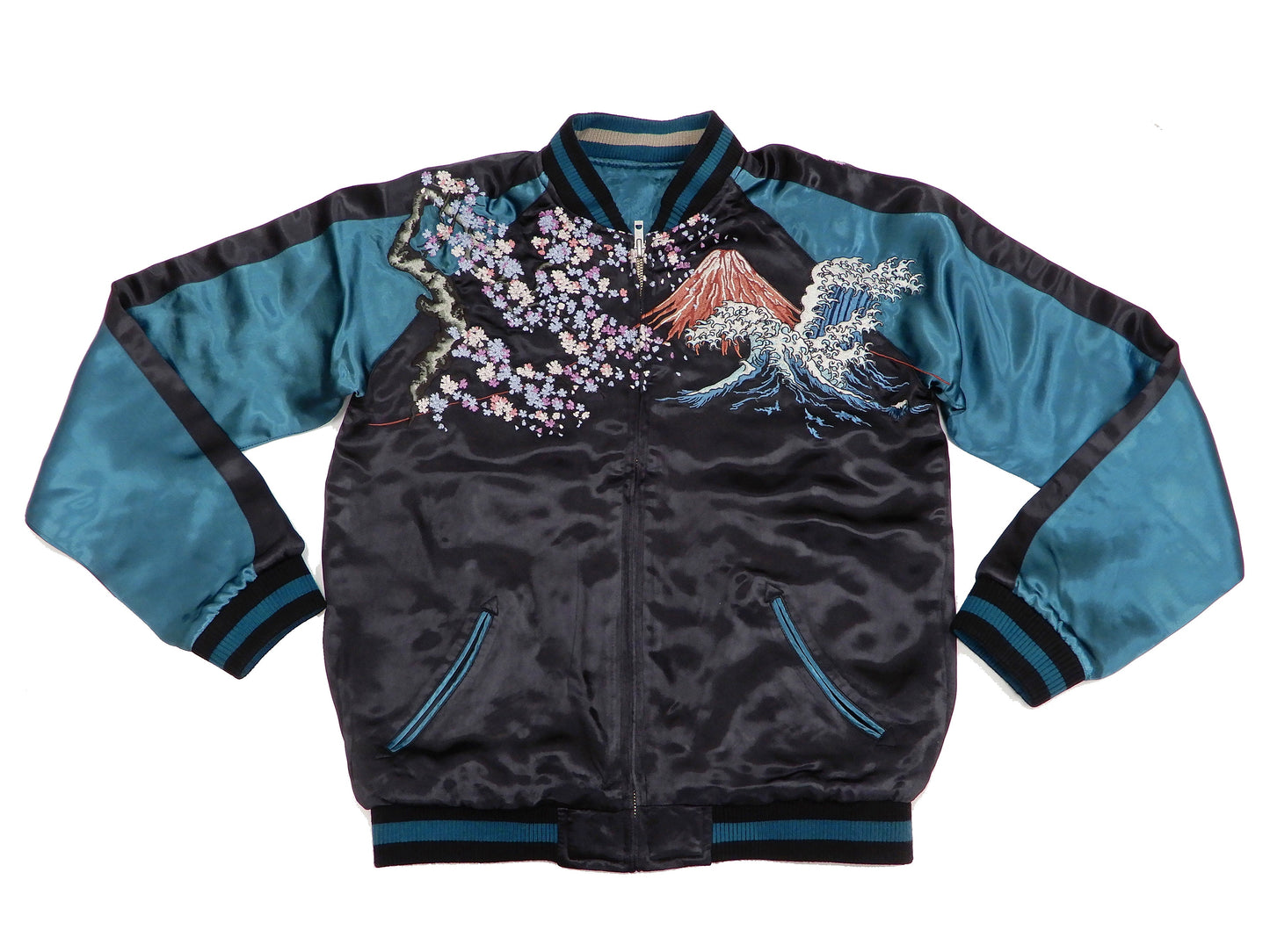 Hanatabi Gakudan Men's Japanese Souvenir Jacket Japanese Skeleton Art Sukajan Script SSJ-037