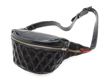 TOYS McCOY Bag Men's Casual Genuine Horsehide Quilted Leather Sling Bag Waist Pack TMA2422 030 Black