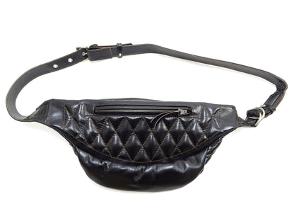 TOYS McCOY Bag Men's Casual Genuine Horsehide Quilted Leather Sling Bag Waist Pack TMA2422 030 Black