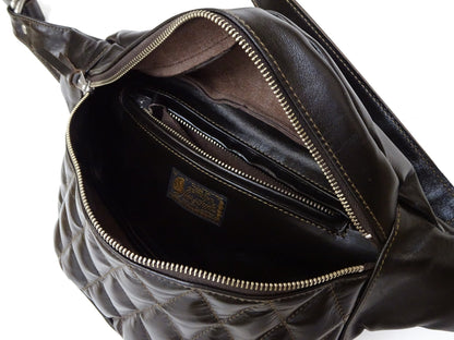 TOYS McCOY Bag Men's Casual Genuine Horsehide Quilted Leather Sling Bag Waist Pack TMA2422 050 Brown