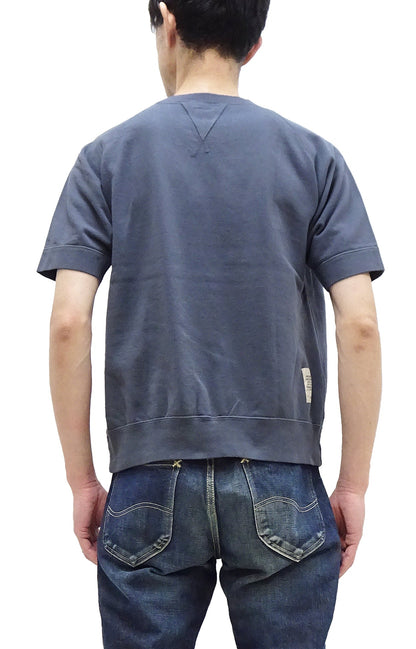 TOYS McCOY Plain Short Sleeve Sweatshirt Men's Solid Color Garment-dyed French Terry Fabric Tee Shirt TMC2429 120 Faded-Blue