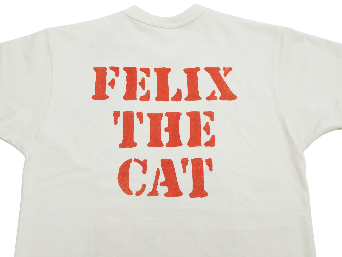 TOYS McCOY Graphic Loopwheel T-shirt Men's Short Sleeve Felix the Cat Printed Tee TMC2501 Non-Wash Finish 011 Faded-Off-White
