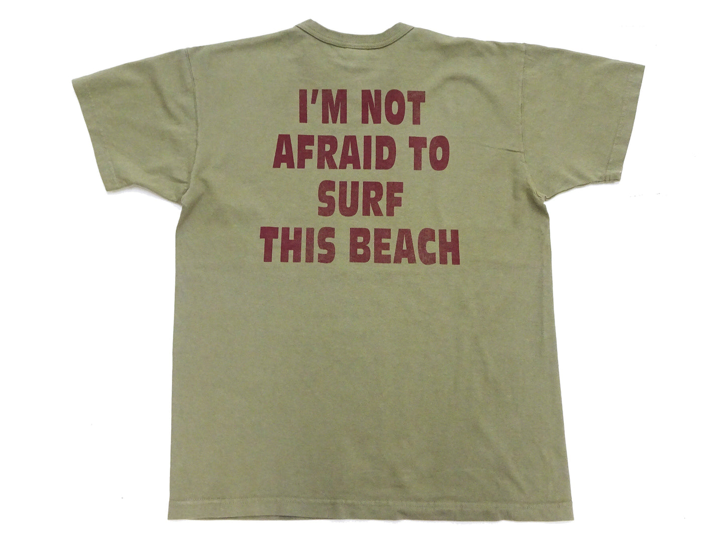TOYS McCOY Graphic Loopwheel T-shirt Men's Short Sleeve Casper the Friendly Ghost Surfing Printed Tee TMC2504 Garment-Dyed Finish 160 Faded-Olive
