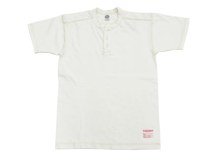TOYS McCOY Plain Loopwheel Henley T-Shirt - Men's Short Sleeve Tubular Tee The Great American Hero Union Shirt TMC2537 011 Faded-Off-White