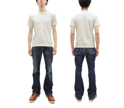 TOYS McCOY Plain Loopwheel Henley T-Shirt - Men's Short Sleeve Tubular Tee The Great American Hero Union Shirt TMC2537 011 Faded-Off-White