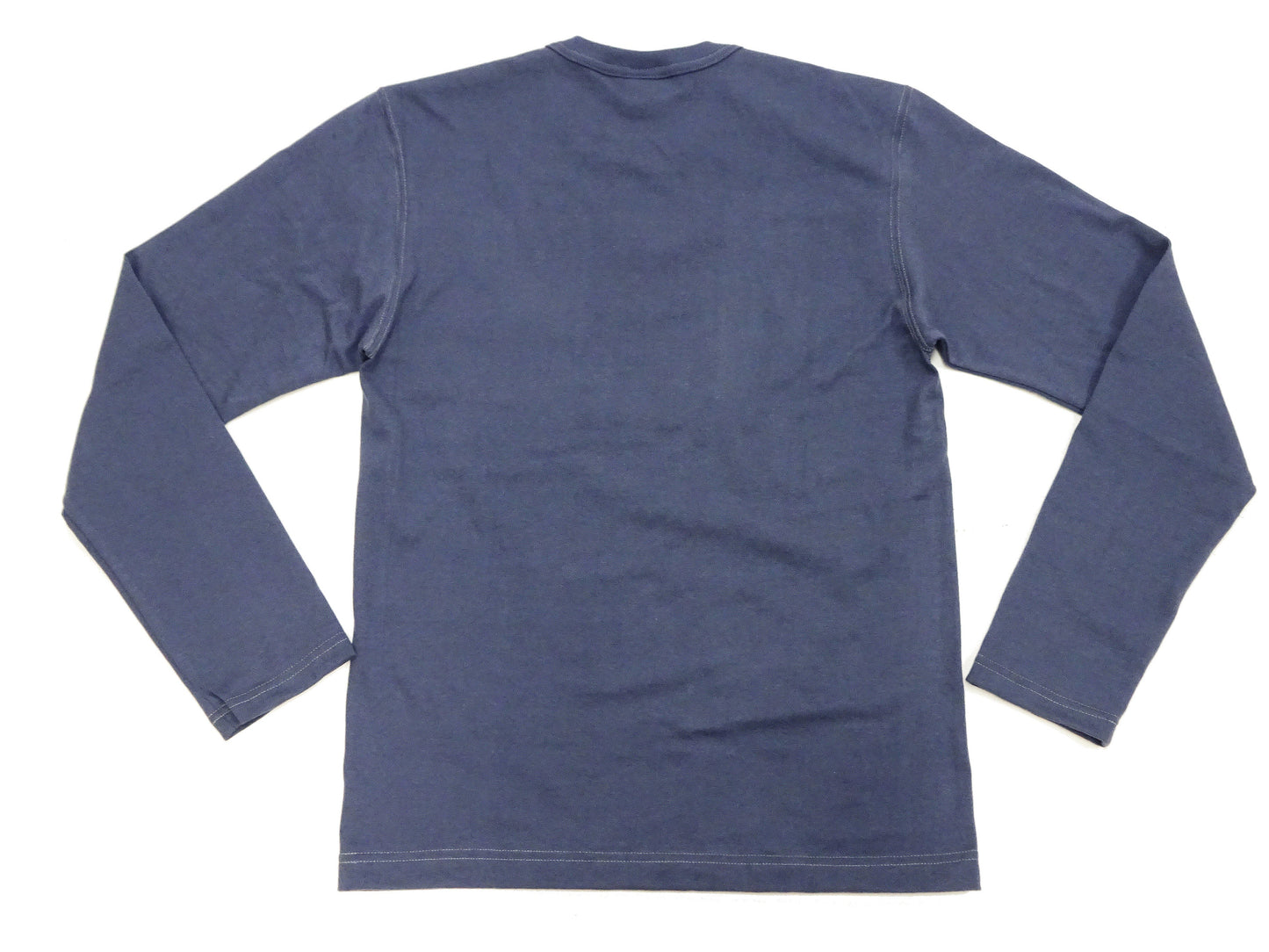 TOYS McCOY Steve McQueen Inspired Long Sleeve Pocket T-Shirt - Men's Solid Color Loopwheeled Tee - TMC2543 121 Faded Blue