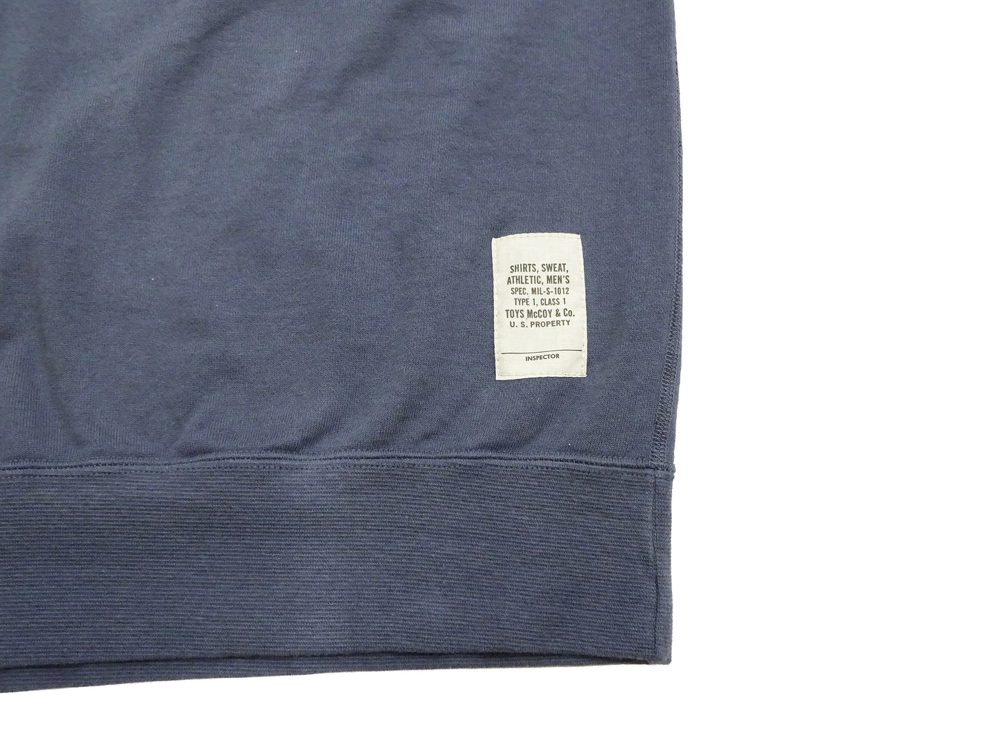 TOYS McCOY Men's Short Sleeve Raglan Sweatshirt, Garment-Dyed Loopback French Terry, V-Gusset Crewneck, Made in Japan (TMC2612 120 Garment-Dyed Washed Blue)