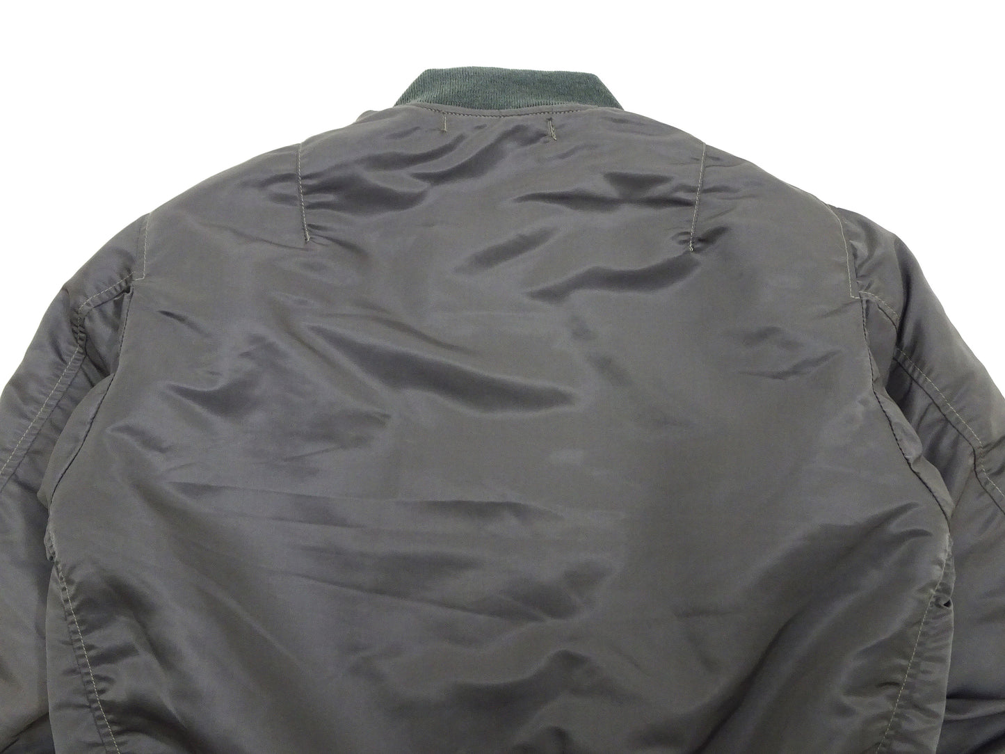 TOYS McCOY Men's MA-1 Flight Jacket - Albert Turner Reproduction, Sage Gray Nylon Bomber Jacket, Made in Japan TMJ2533