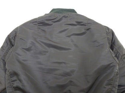TOYS McCOY Men's MA-1 Flight Jacket - Albert Turner Reproduction, Sage Gray Nylon Bomber Jacket, Made in Japan TMJ2533