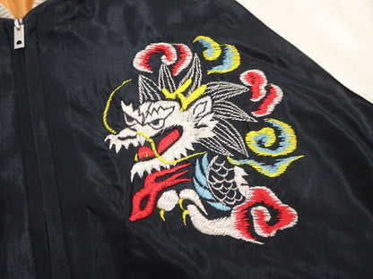 Tailor Toyo Sukajan TT15682 Men's Japanese Souvenir Jacket White Dragon x Eagle Embroidery TT15682-119