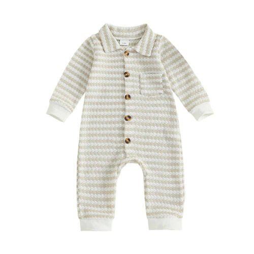 JASPER Striped Collar Jumpsuit