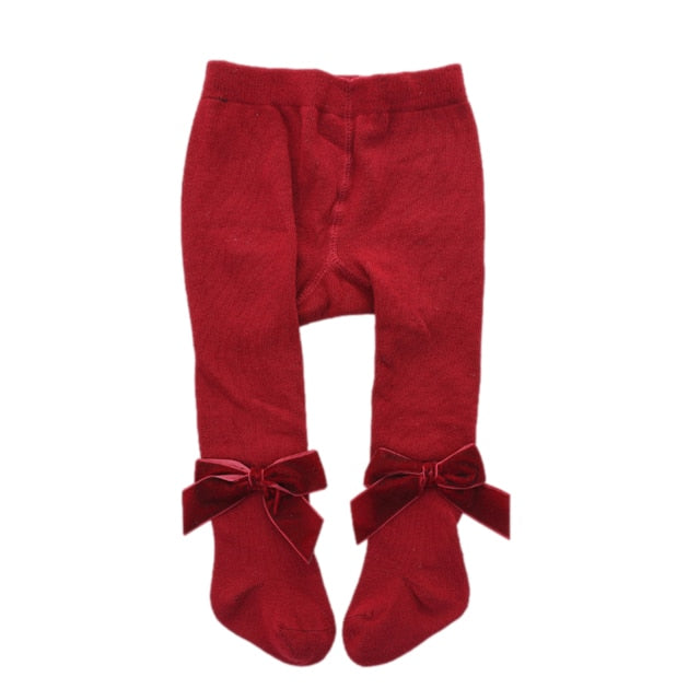 VELVET BOW Tights