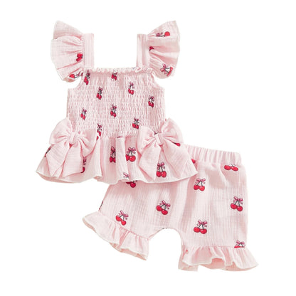 CHERRIES Smocked Bowtie Outfit