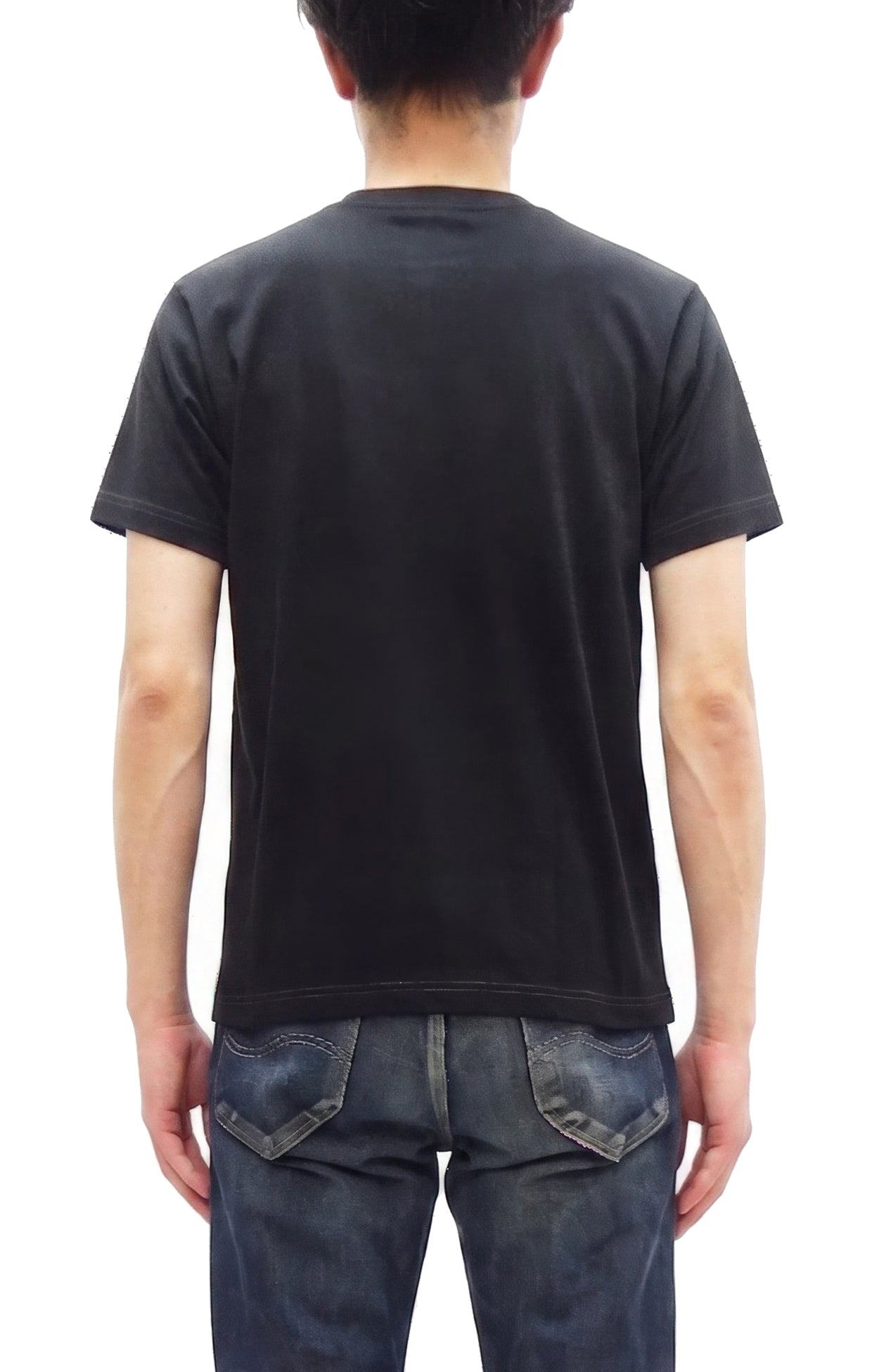 Whitesville Men's Short-Sleeve Henley T-Shirt, 100% Cotton Tubular-Knit Jersey, Slim Fit, One-Pack, Made in Japan (WV79681 119 Black)