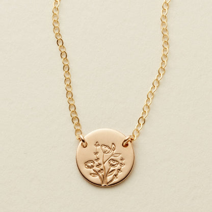 Wild Blooms Mini Zola Disc Necklace