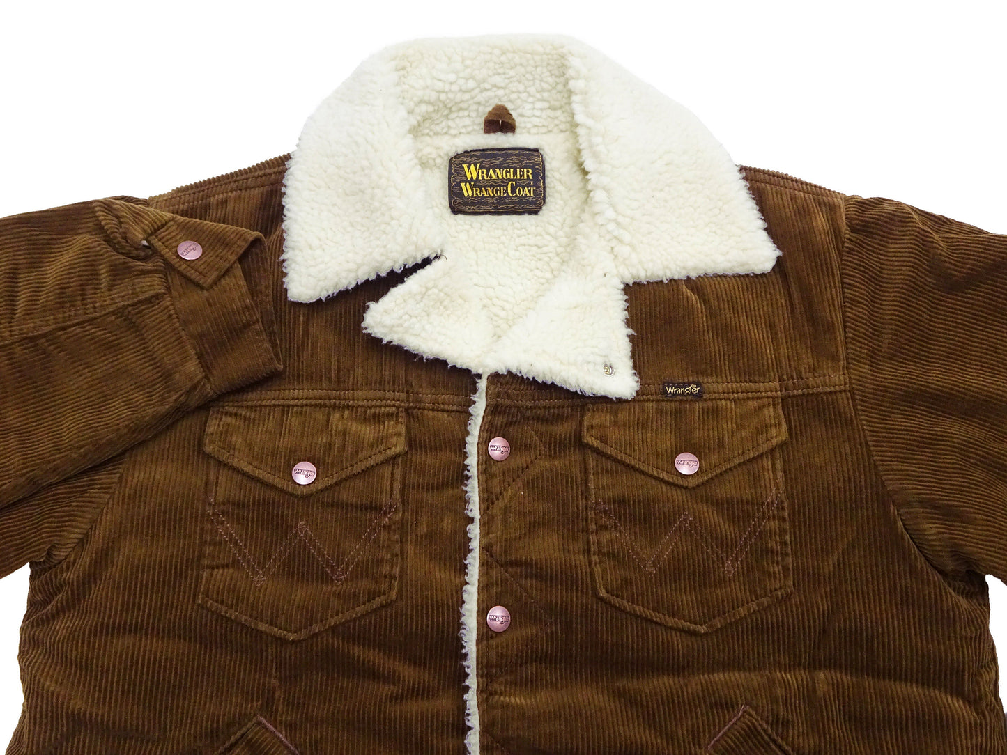 Wrangler Men's Sherpa-Lined Corduroy Jacket - Classic Ranch Coat Style, Mid-Length (WM1823-412, Brwon)
