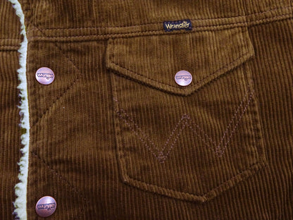 Wrangler Men's Sherpa-Lined Corduroy Jacket - Classic Ranch Coat Style, Mid-Length (WM1823-412, Brwon)