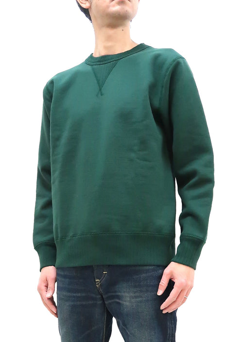 Whitesville Plain Sweatshirt Men's Loop-wheeled V-Insert Vintage Style WV67728 145 Green
