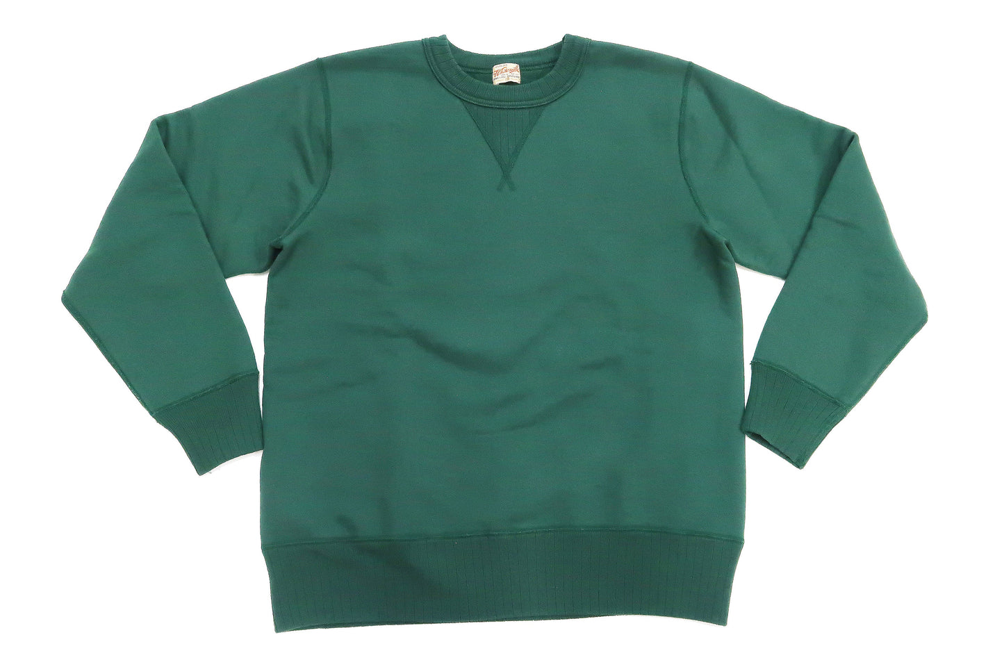 Whitesville Plain Sweatshirt Men's Loop-wheeled V-Insert Vintage Style WV67728 145 Green