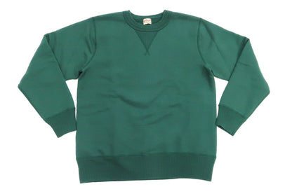 Whitesville Plain Sweatshirt Men's Loop-wheeled V-Insert Vintage Style WV67728 145 Green