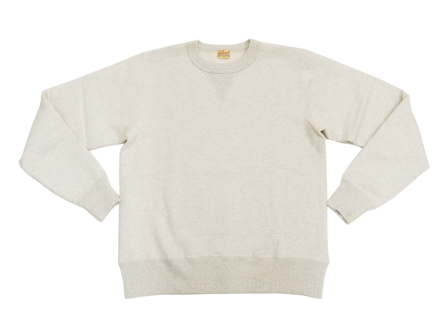 Whitesville Plain Sweatshirt Men's Loop-wheeled V-Insert Vintage Style WV67728 Oatmeal