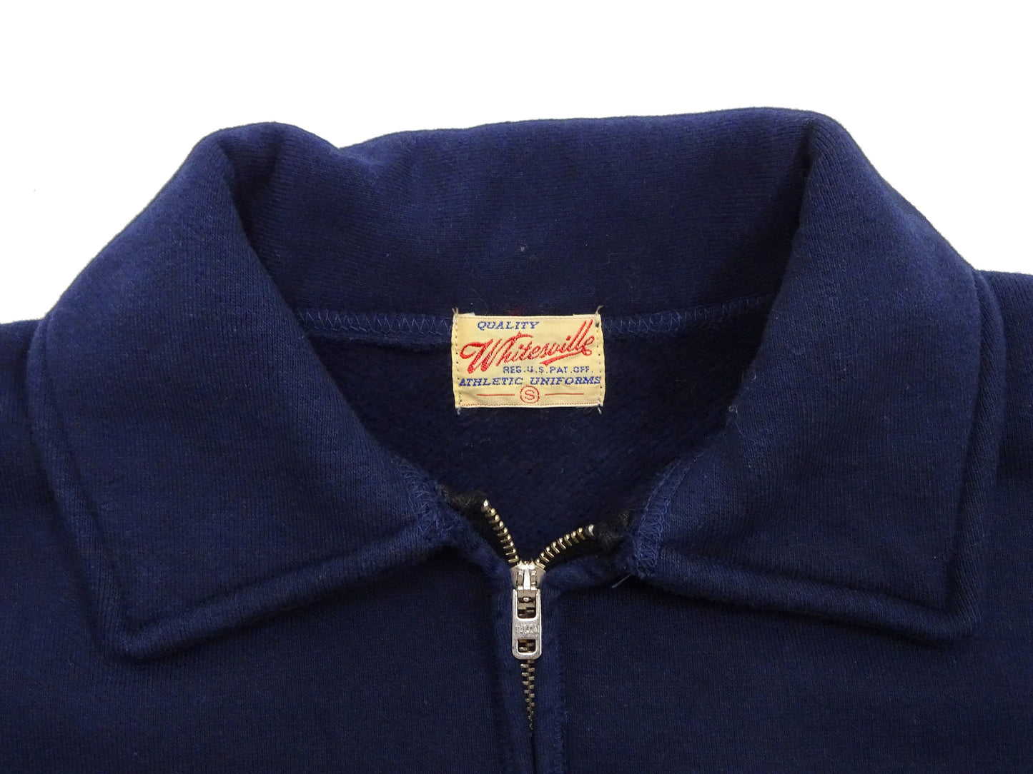 Whitesville Men's Collared Half-Zip Sweatshirt - Heavyweight Loopwheel Fleece, Made in Japan, Vintage-Inspired Athletic Wear (Toyo Enterprises WV69641 128 Navy)