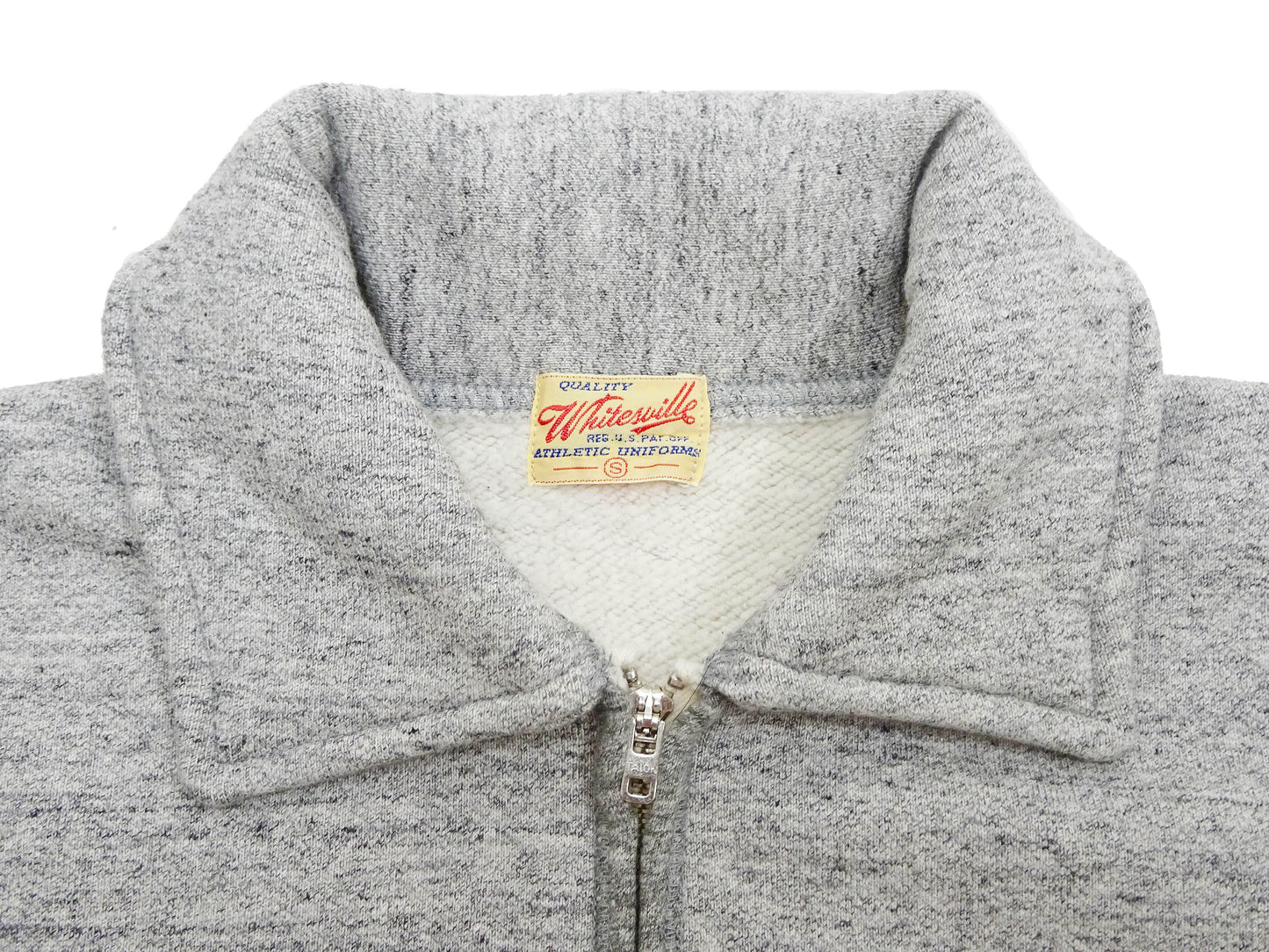 Whitesville Men's Collared Half-Zip Sweatshirt - Heavyweight Loopwheel Fleece, Made in Japan, Vintage-Inspired Athletic Wear (Toyo Enterprises WV69641 113 Heather Gray)