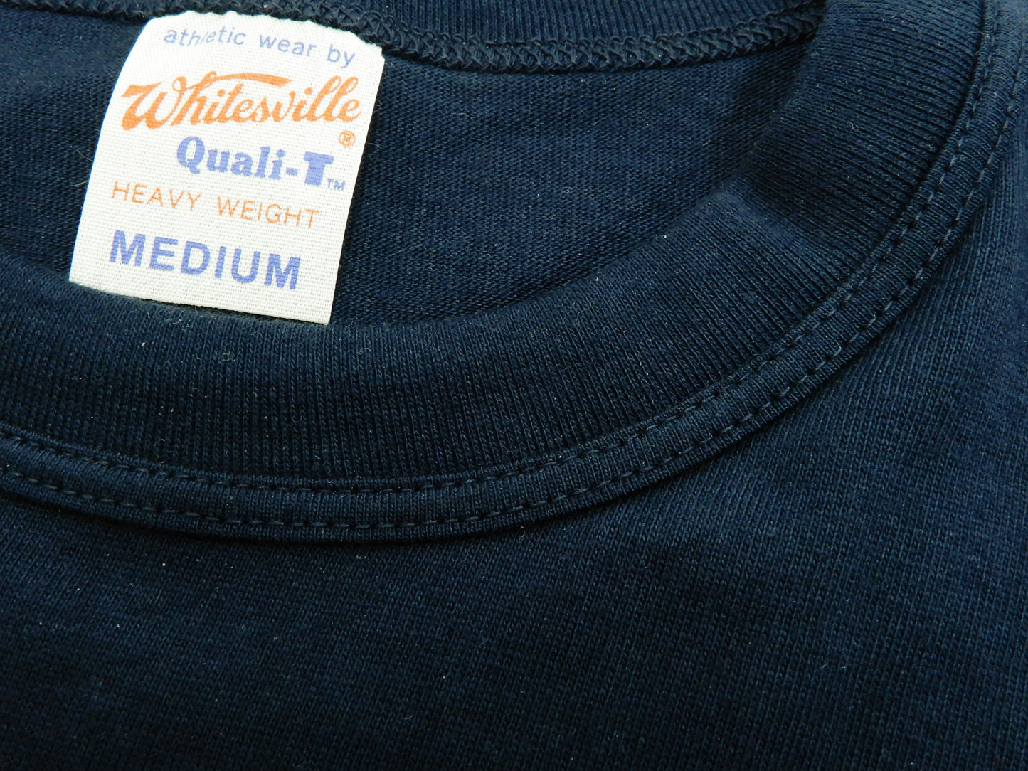 Whitesville Men's 2-Pack Plain Short-Sleeve Crew Neck T-Shirts, Tubular-Knit Cotton, Made in Japan by Toyo Enterprises (WV73544 128 Navy)