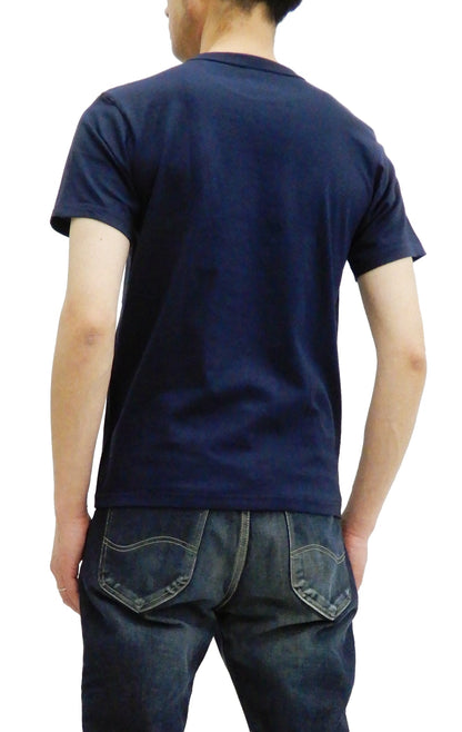 Whitesville Men's 2-Pack Plain Short-Sleeve Crew Neck T-Shirts, Tubular-Knit Cotton, Made in Japan by Toyo Enterprises (WV73544 128 Navy)