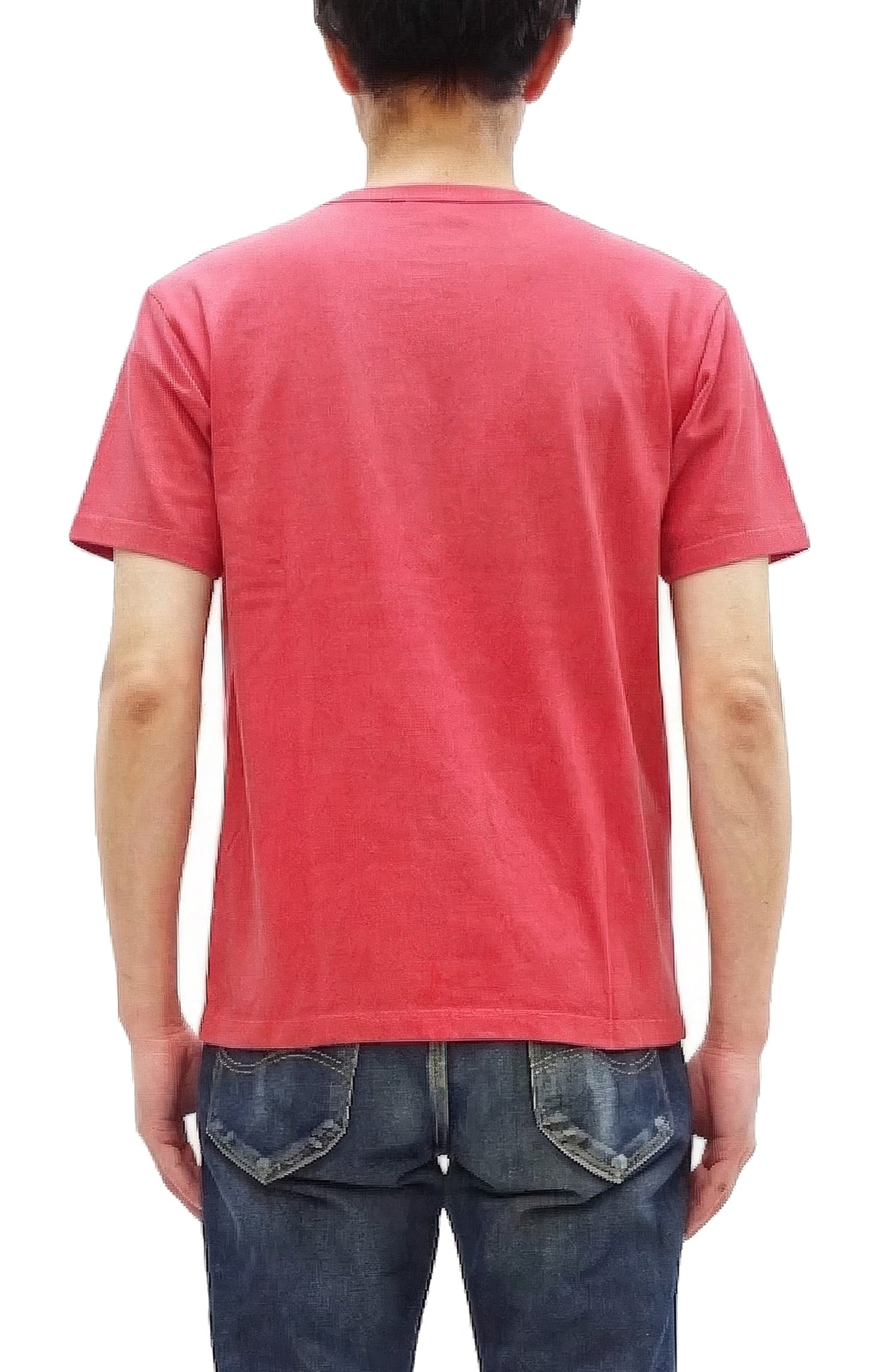 Whitesville Men's Short Sleeve Pigment-Dyed Pocket T-Shirt, Heavyweight Tubular Cotton Jersey Plain Tee, Made in Japan by Toyo Enterprises (WV79531 165 Faded Red)